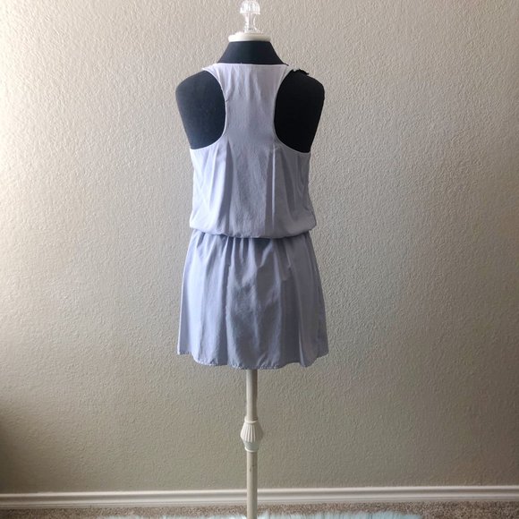 FreeDay Bluish-Gray Flowy Modern Dress - Picture 2 of 5